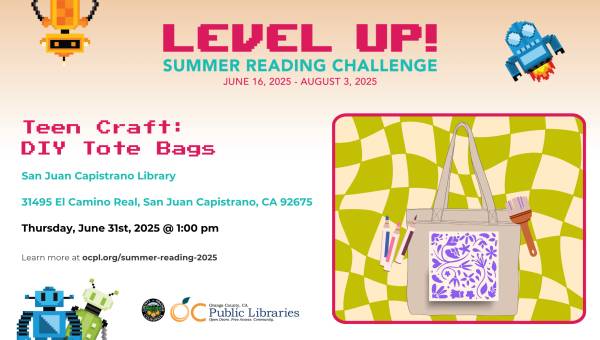 OC Public Libraries: Teen Craft DIY Tote Bags