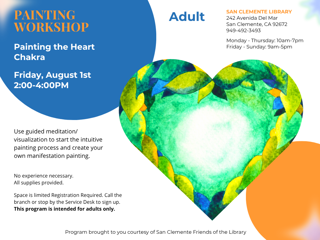 OC Public Libraries: Painting Workshop: Painting the Heart Chakra