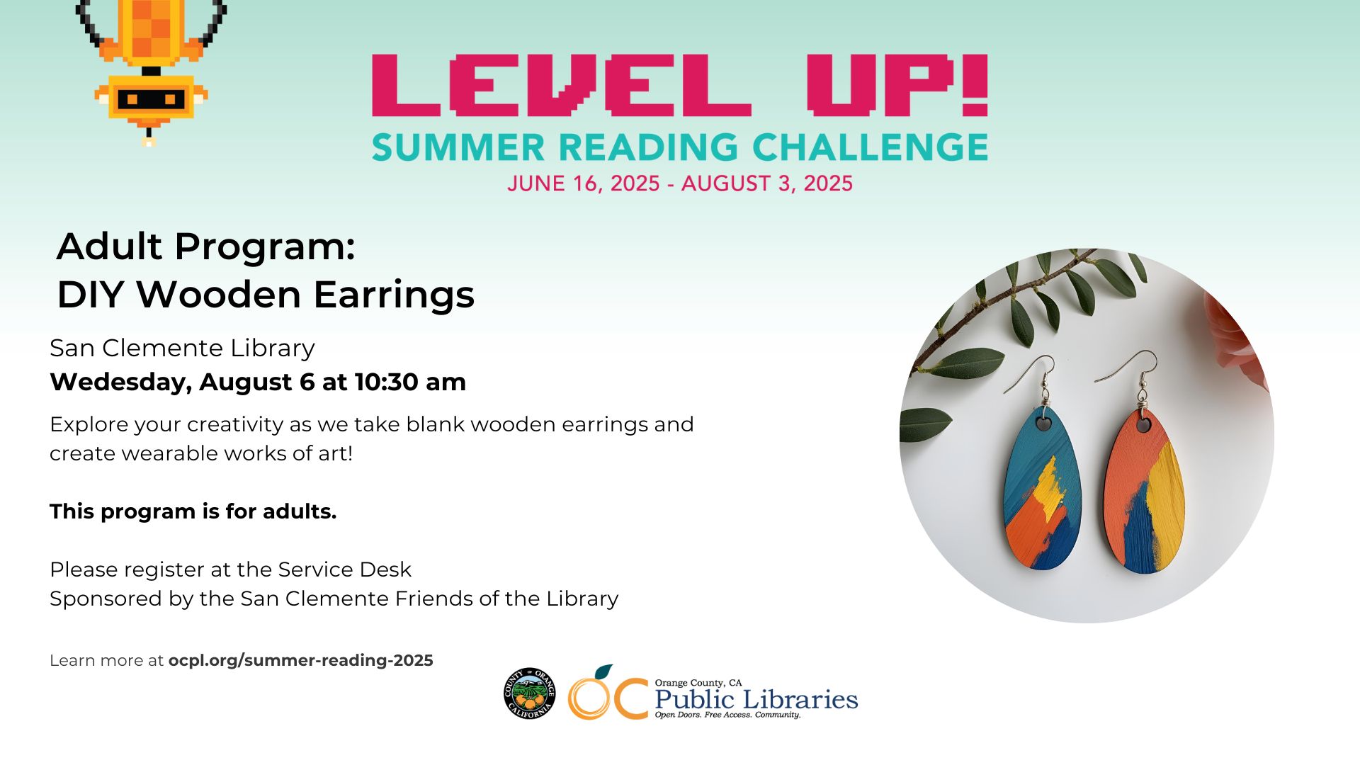 OC Public Libraries: DIY Wooden Earrings