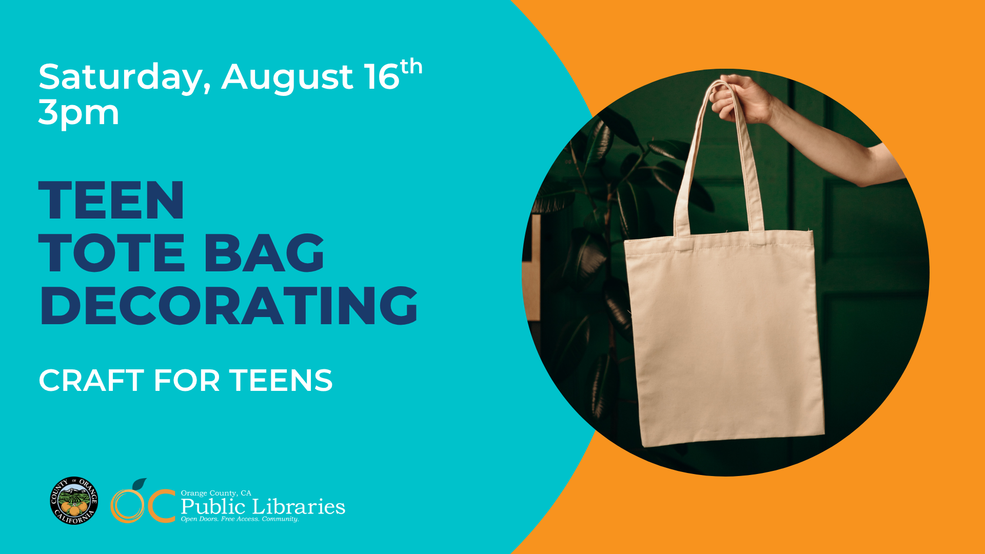 OC Public Library: Teen Tote Bag Decorating