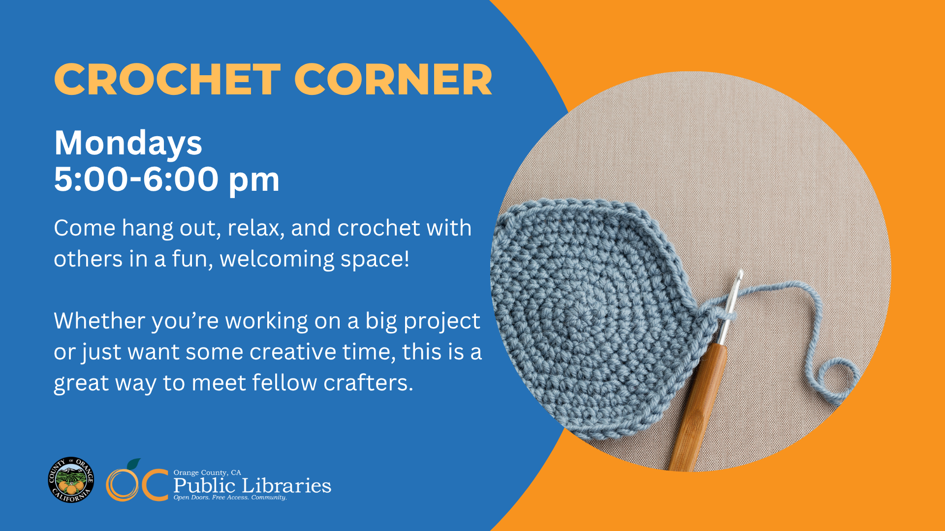 OC Public Library Crochet Corner 2