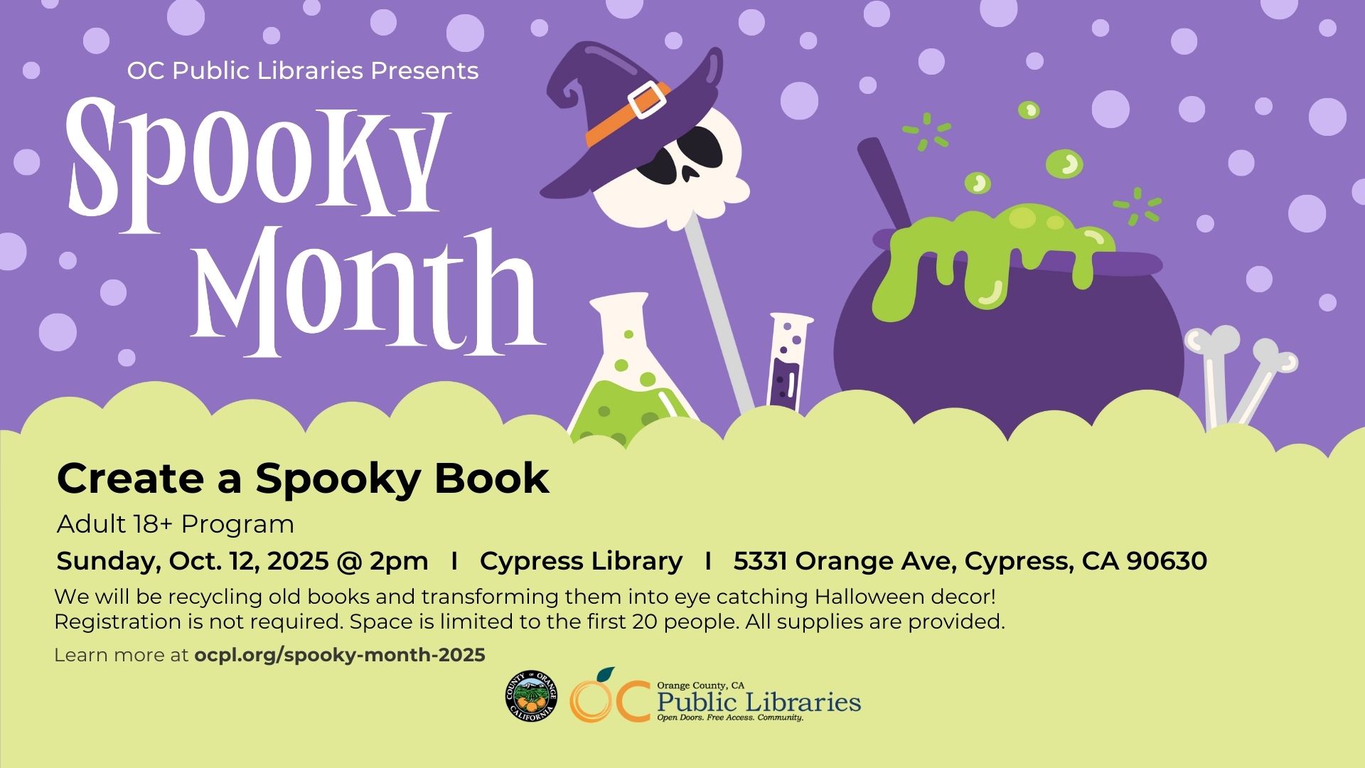 OC Public Library: Arts & Crafts for Adults Spooky Month