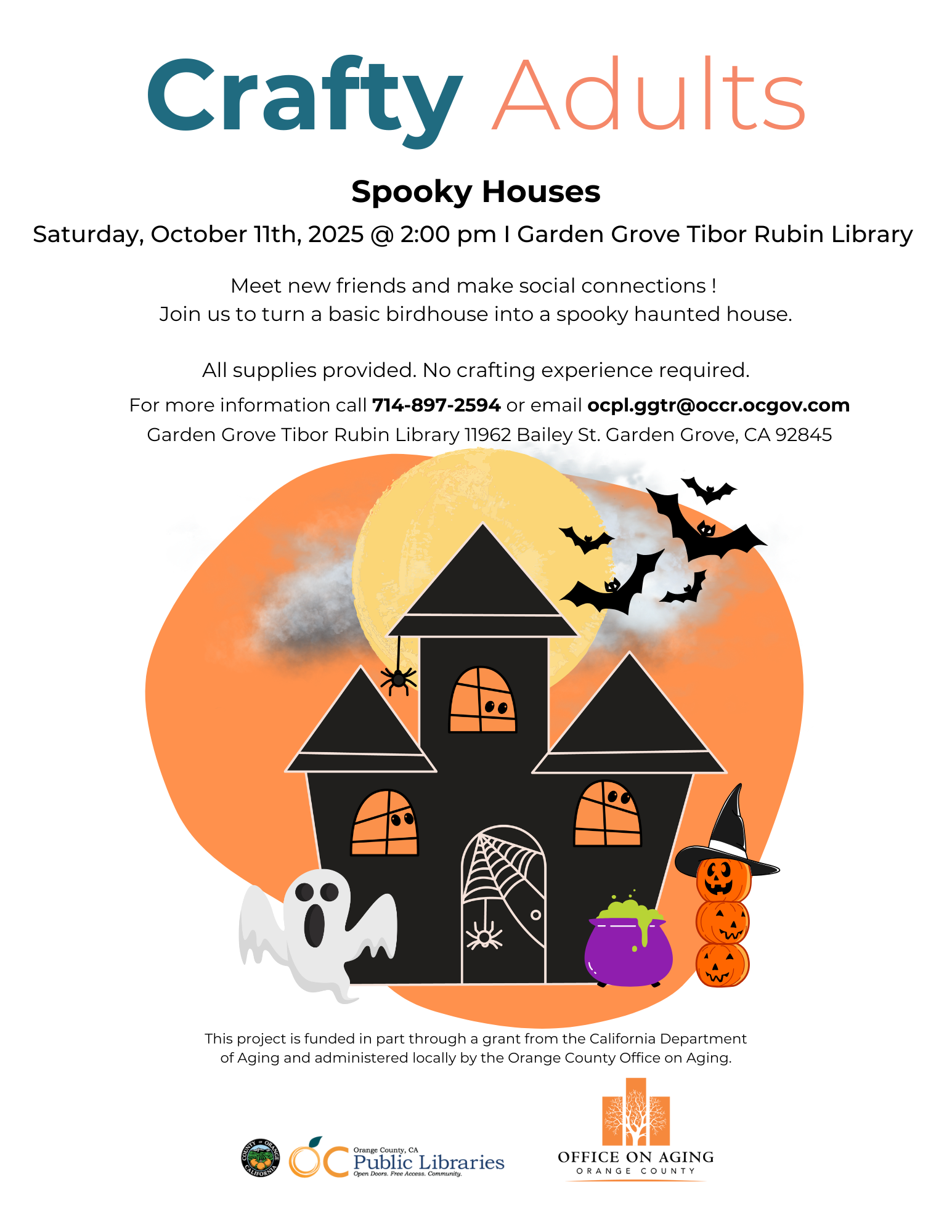 OC Public Library: Craft Adults: Spooky Birdhouse