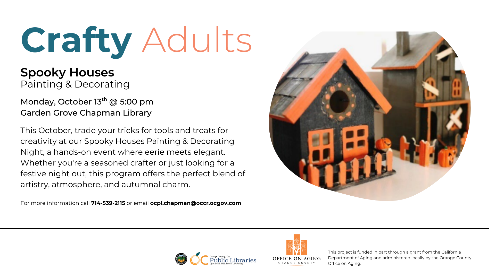 OC Public Library: Craft Adults: Spooky Houses
