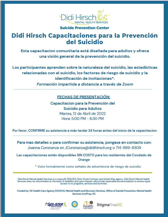 Didi Hirsch Adult Suicide Prevention Training in Spanish