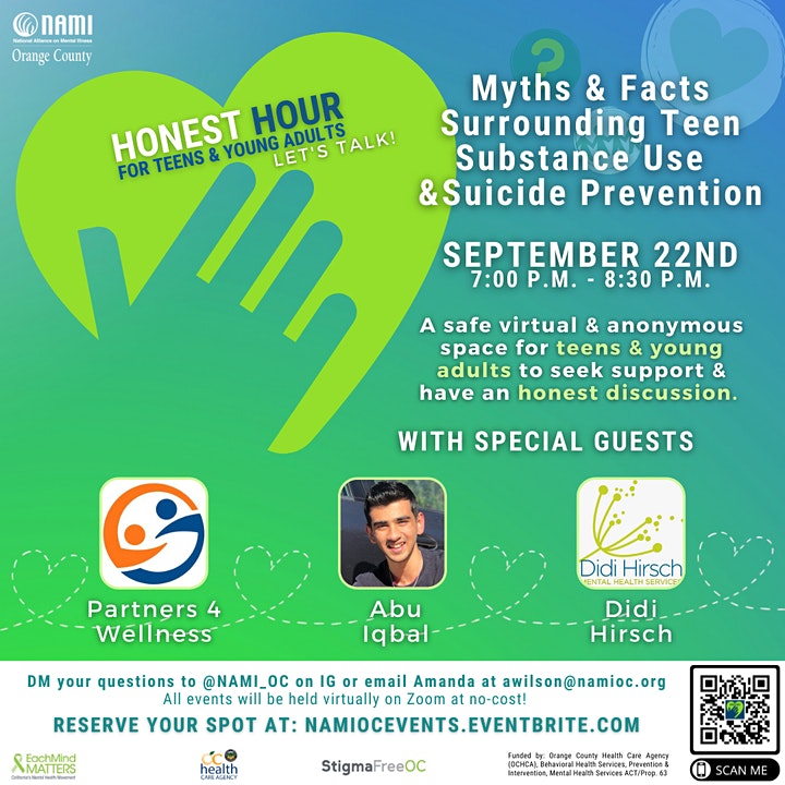 NAMI-OC Honest Hour: Myths & Facts Surrounding Young Adult Substance Use & Suicide Prevention